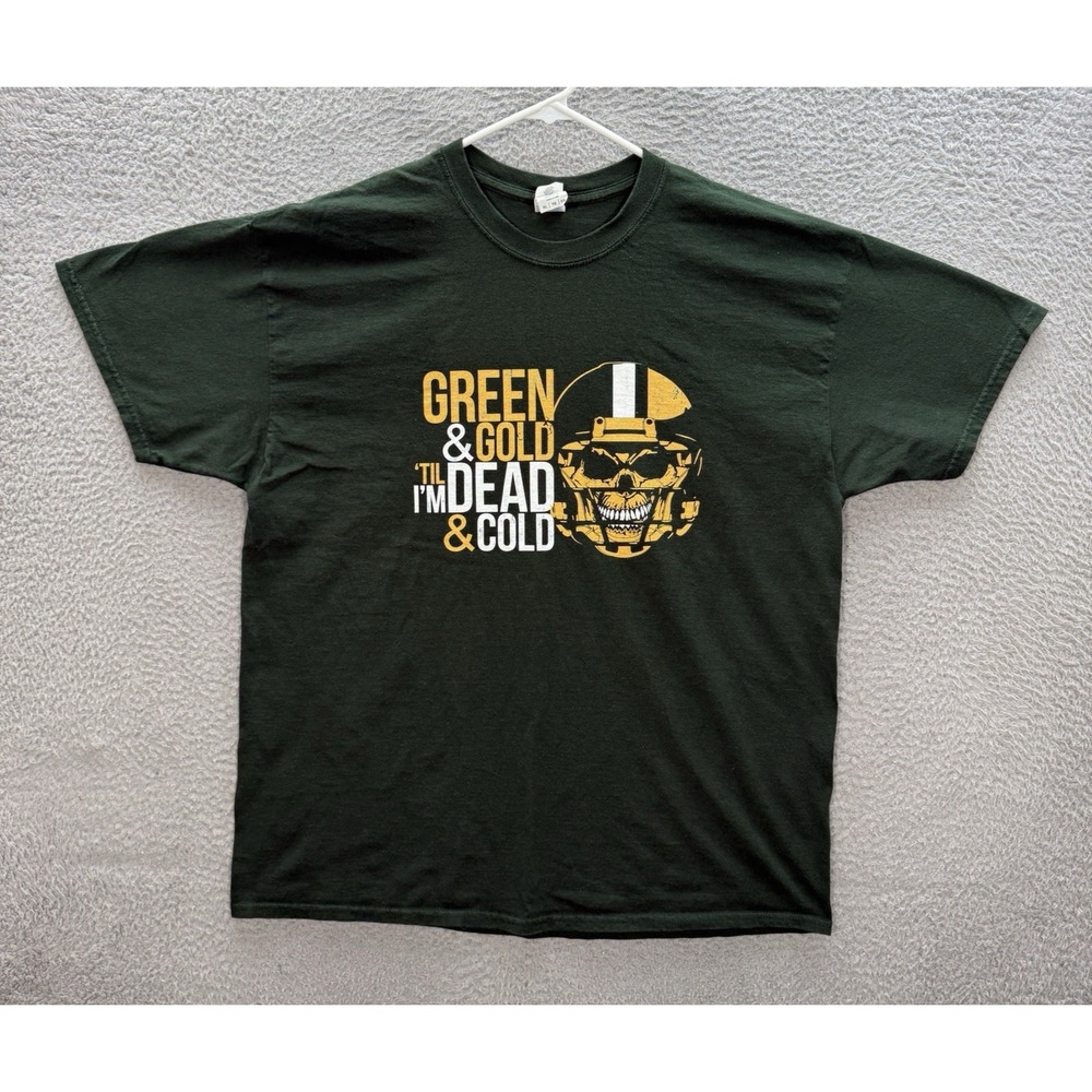Green Bay Packers Shirt Adult XL Green Crewneck Tee Short Sleeve NFL Football